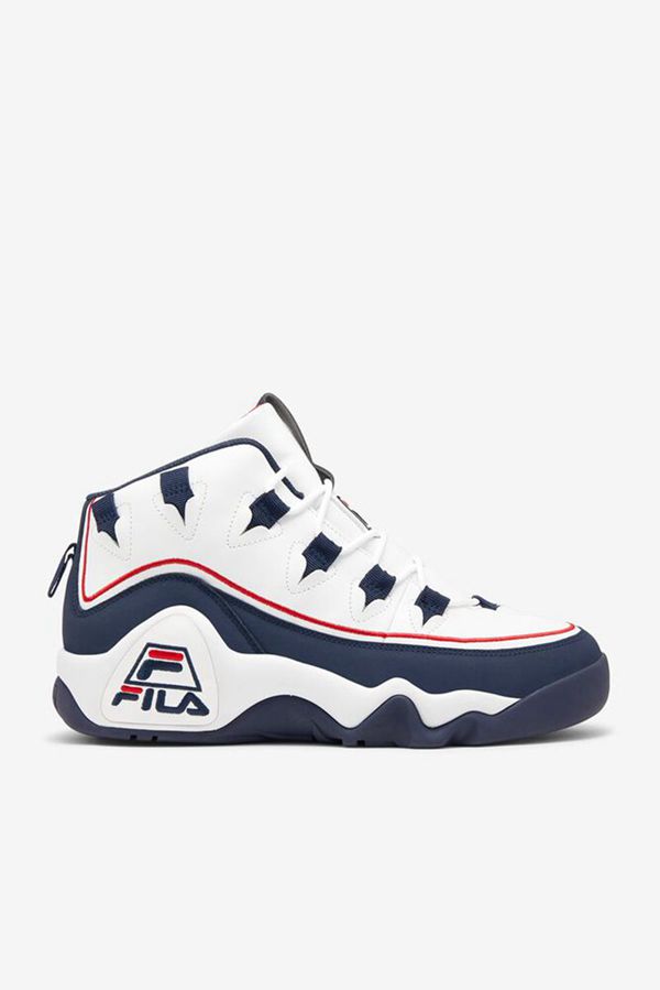 Fila Tenisky Panske Biele / Námornícka Modrá / Červené - Grant Hill 1 Offset Shoe Vypredaj - Slovaki